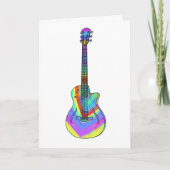 Psychedelic Art Semi Acoustic guitar teenjongen Kaart (Voorkant)