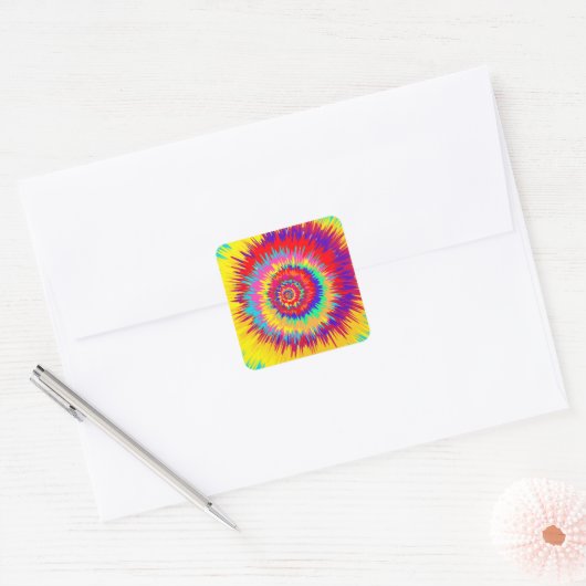 Psychedelic Art Vierkante Sticker (Envelop)