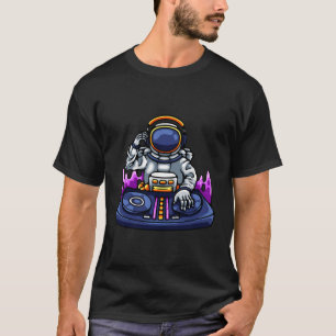 Psychedelic Astronaut DJ in Space EDM Music Festiv T-shirt