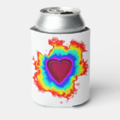 Psychedelic Aura Dual Heart Blikjeskoeler (Blikje Achterkant)