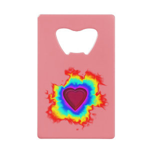 Psychedelic Aura Dual Heart Creditkaart Flessenopener