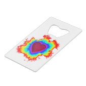 Psychedelic Aura Dual Heart Creditkaart Flessenopener (Achterkant Gekanteld)