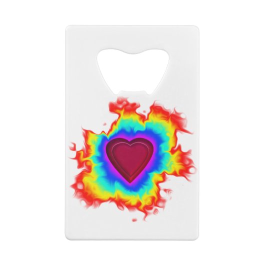 Psychedelic Aura Dual Heart Creditkaart Flessenopener (Achterkant)