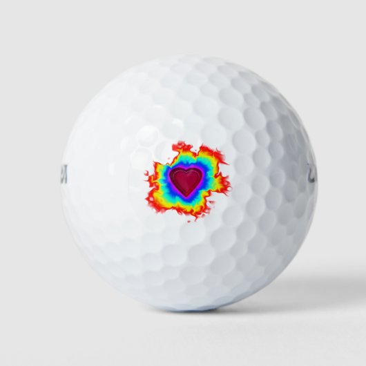 Psychedelic Aura Dual Heart Golfballen (Voorkant)