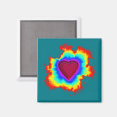 Psychedelic Aura Dual Heart Magneet (Voorkant / Achterkant)