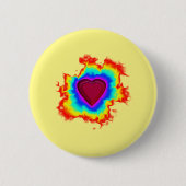 Psychedelic Aura Dual Heart Ronde Button 5,7 Cm (Voorkant)