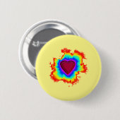 Psychedelic Aura Dual Heart Ronde Button 5,7 Cm (Voorkant /achterkant)