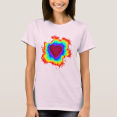 Psychedelic Aura Dual Heart T-shirt (Voorkant)