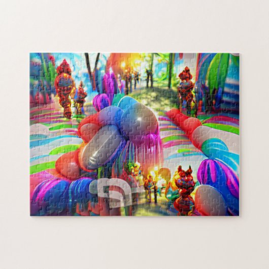 Psychedelic Balloons Welkom Thuispuzzel Legpuzzel (Horizontaal)