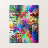 Psychedelic Balloons Welkom Thuispuzzel Legpuzzel (Verticaal)