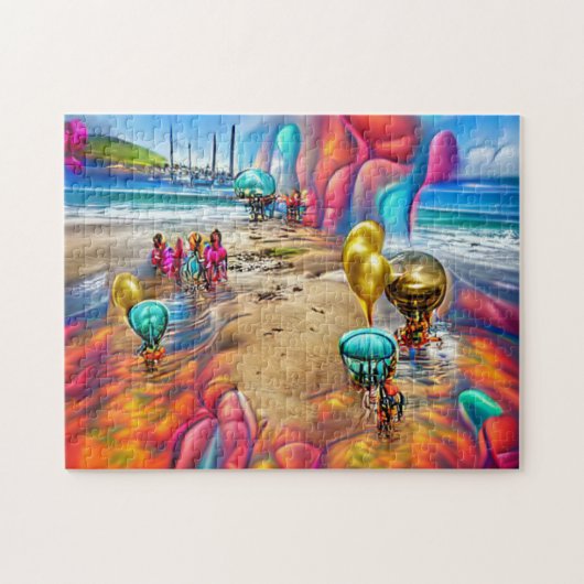 Psychedelic Balloons Welkom Thuispuzzel Legpuzzel (Horizontaal)