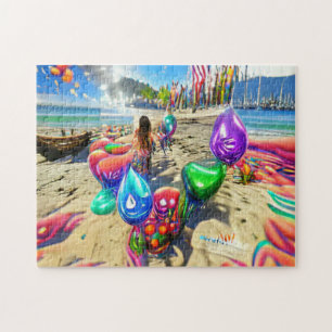 Psychedelic Balloons Welkom Thuispuzzel Legpuzzel