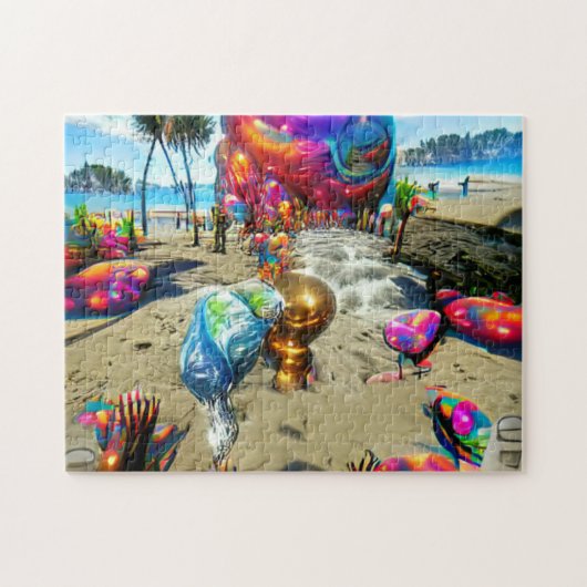 Psychedelic Balloons Welkom Thuispuzzel Legpuzzel (Horizontaal)
