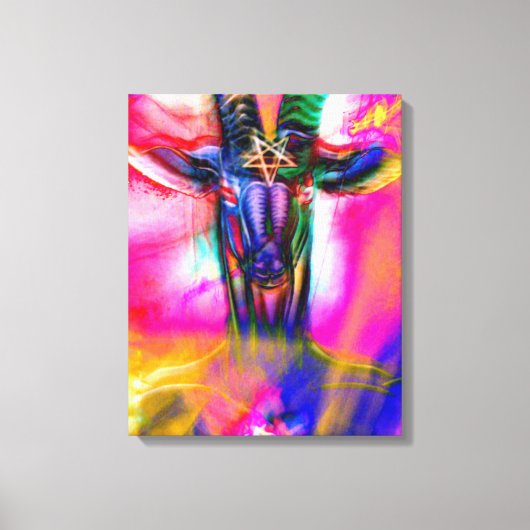 Psychedelic Baphomet Canvas Afdruk (Voorkant)