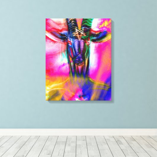 Psychedelic Baphomet Canvas Afdruk (Insitu (Houten vloer))