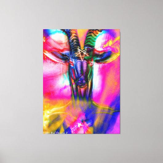 Psychedelic Baphomet Canvas Afdruk (Voorkant)