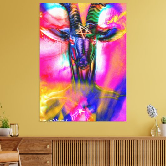 Psychedelic Baphomet Canvas Afdruk (Insitu (Woonkamer))