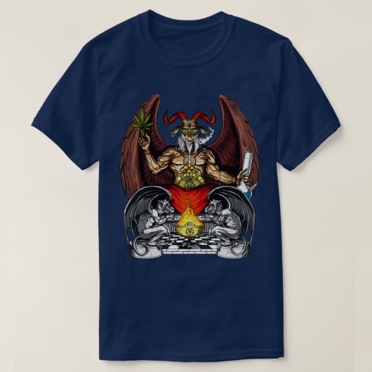 Psychedelic Baphomet Weed T-shirt (Design voorkant)