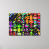 Psychedelic Basket Weave Wrapped Canvas Print (Voorkant)