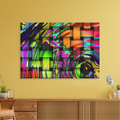 Psychedelic Basket Weave Wrapped Canvas Print (Insitu (Woonkamer))