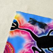 Psychedelic Beach Towel Hot Frog Surf blue Strandlaken (In situ)
