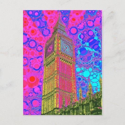 Psychedelic Big Ben Briefkaart (Voorkant)