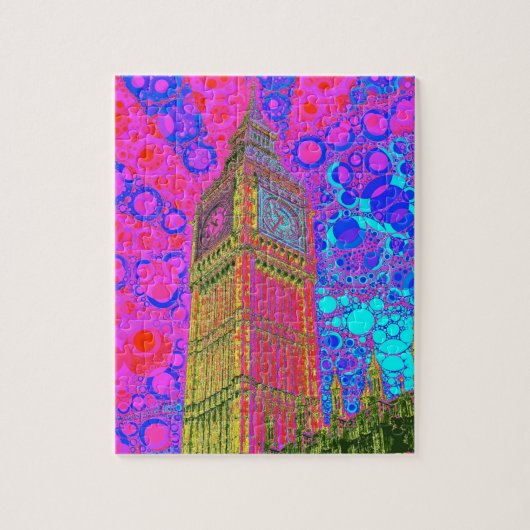 Psychedelic Big Ben Puzzle Legpuzzel (Verticaal)
