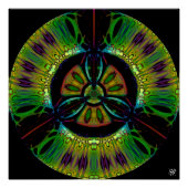 Psychedelic bio-hazard symbool (of wat u ook ziet) poster (Voorkant)