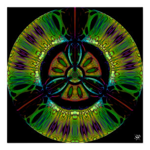 Psychedelic bio-hazard symbool (of wat u ook ziet) poster