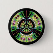 Psychedelic bio-hazard symbool (of wat u ook ziet) ronde button 5,7 cm (Voorkant)