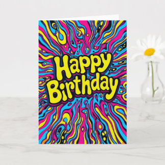 psychedelic birthday card kaart