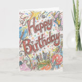 psychedelic birthday card kaart (Voorkant)
