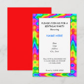 Psychedelic Birthday Party Invitation Card Kaart (Voorkant / Achterkant)