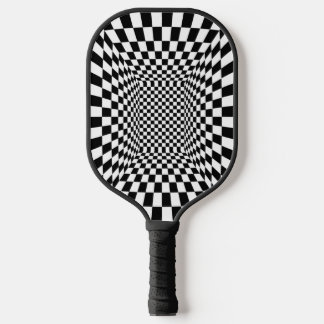 Psychedelic Black en White Pickleball Paddle