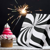 Psychedelic Black en White Swirl Cadeaupapier