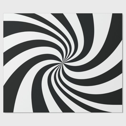 Psychedelic Black en White Swirl Cadeaupapier (Vlak)