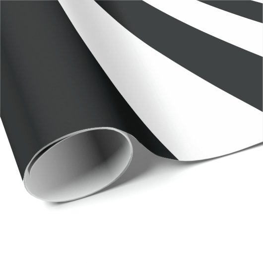 Psychedelic Black en White Swirl Cadeaupapier (Rol Hoek)