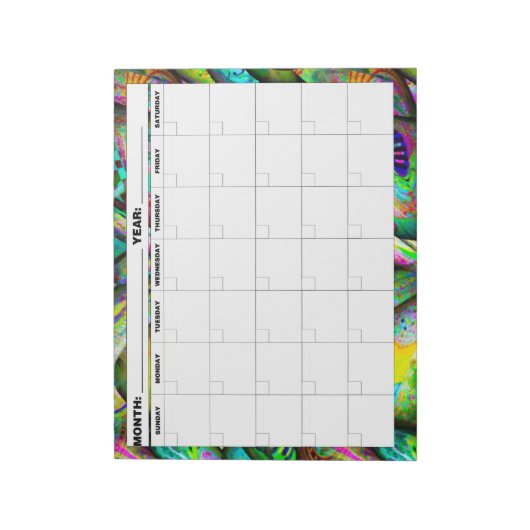 Psychedelic Blank Agenda Notitieblok (Linkerzijde)