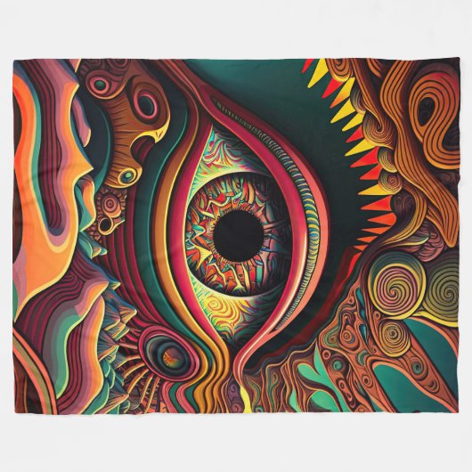 Psychedelic Blanket Fleece Deken (Voorkant (Horizontaal))