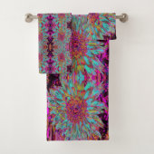 Psychedelic Blauwgroen Blue Abstract Decoratief Da Bad Handdoek (Insitu)