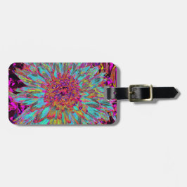 Psychedelic Blauwgroen Blue Abstract Decoratief Da Bagagelabel