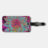 Psychedelic Blauwgroen Blue Abstract Decoratief Da Bagagelabel (Achterkant horizontaal)