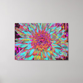 Psychedelic Blauwgroen Blue Abstract Decoratief Da Canvas Afdruk