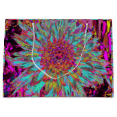 Psychedelic Blauwgroen Blue Abstract Decoratief Da Groot Cadeauzakje (Voorkant)