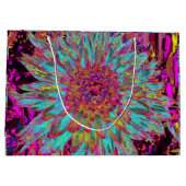Psychedelic Blauwgroen Blue Abstract Decoratief Da Groot Cadeauzakje (Achterkant)