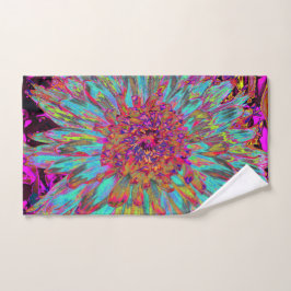 Psychedelic Blauwgroen Blue Abstract Decoratief Da Handdoek