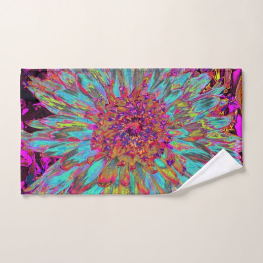 Psychedelic Blauwgroen Blue Abstract Decoratief Da Handdoek (Handdoek)