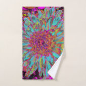 Psychedelic Blauwgroen Blue Abstract Decoratief Da Handdoek (Handdoek)