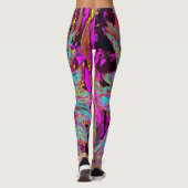 Psychedelic Blauwgroen Blue Abstract Decoratief Da Leggings (Achterkant)