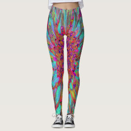 Psychedelic Blauwgroen Blue Abstract Decoratief Da Leggings